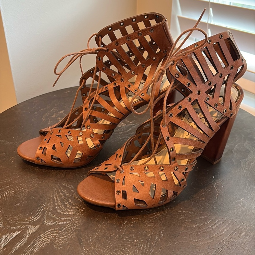 Size 9.5 - Jessica Simpson - Leather Laced Booties